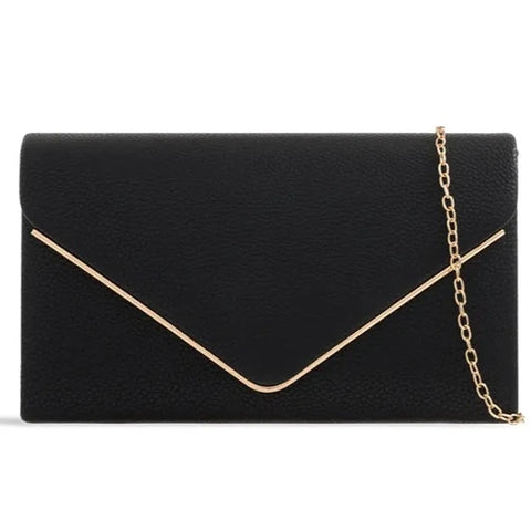 Faux Leather Envelope Style Clutch Bag