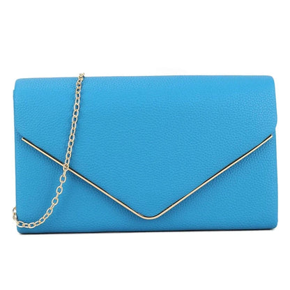 Women's Clutch Bag Faux Leather Plain Envelope Evening Bag Purse Party Wedding Handbag