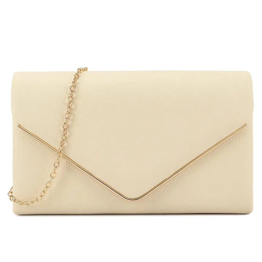 Women's Clutch Bag Faux Leather Plain Envelope Evening Bag Purse Party Wedding Handbag