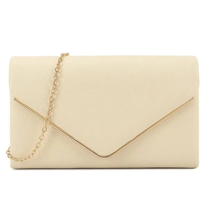 Women's Clutch Bag Faux Leather Plain Envelope Evening Bag Purse Party Wedding Handbag