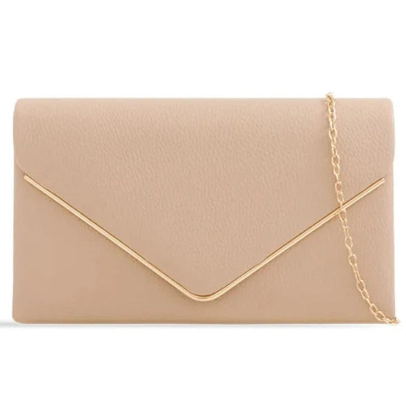 Women's Clutch Bag Faux Leather Plain Envelope Evening Bag Purse Party Wedding Handbag