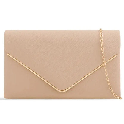 Women's Clutch Bag Faux Leather Plain Envelope Evening Bag Purse Party Wedding Handbag