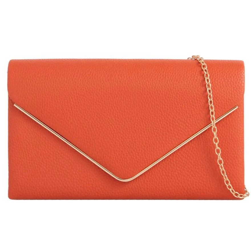 Women's Clutch Bag Faux Leather Plain Envelope Evening Bag Purse Party Wedding Handbag