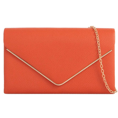 Women's Clutch Bag Faux Leather Plain Envelope Evening Bag Purse Party Wedding Handbag