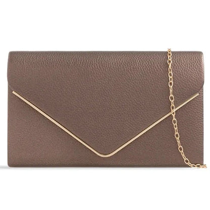 Women's Clutch Bag Faux Leather Plain Envelope Evening Bag Purse Party Wedding Handbag