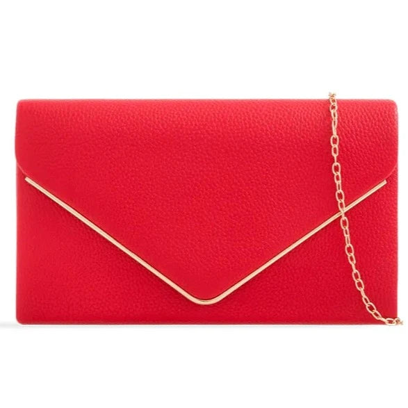 Women's Clutch Bag Faux Leather Plain Envelope Evening Bag Purse Party Wedding Handbag