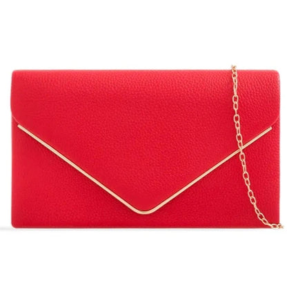 Women's Clutch Bag Faux Leather Plain Envelope Evening Bag Purse Party Wedding Handbag