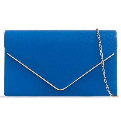 Women's Clutch Bag Faux Leather Plain Envelope Evening Bag Purse Party Wedding Handbag