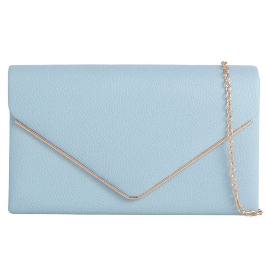 Women's Clutch Bag Faux Leather Plain Envelope Evening Bag Purse Party Wedding Handbag