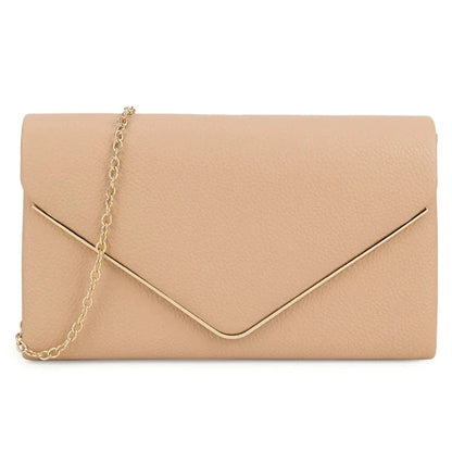 Women's Clutch Bag Faux Leather Plain Envelope Evening Bag Purse Party Wedding Handbag
