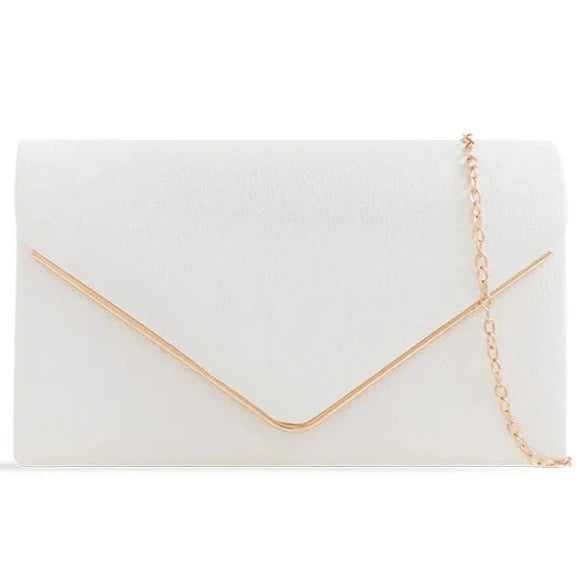 Women's Clutch Bag Faux Leather Plain Envelope Evening Bag Purse Party Wedding Handbag
