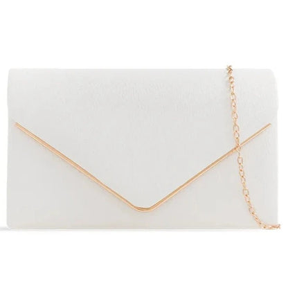 Women's Clutch Bag Faux Leather Plain Envelope Evening Bag Purse Party Wedding Handbag