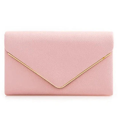Women's Clutch Bag Faux Leather Plain Envelope Evening Bag Purse Party Wedding Handbag