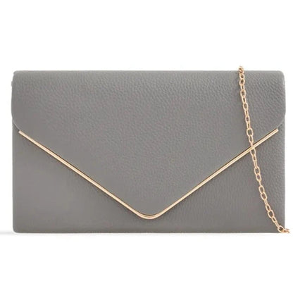Women's Clutch Bag Faux Leather Plain Envelope Evening Bag Purse Party Wedding Handbag
