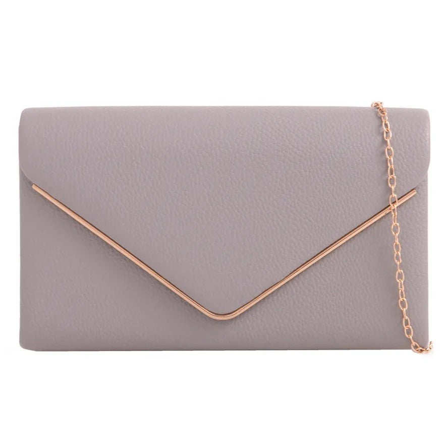 Women's Clutch Bag Faux Leather Plain Envelope Evening Bag Purse Party Wedding Handbag