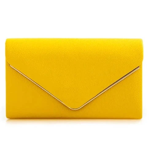 Women's Clutch Bag Faux Leather Plain Envelope Evening Bag Purse Party Wedding Handbag
