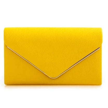 Women's Clutch Bag Faux Leather Plain Envelope Evening Bag Purse Party Wedding Handbag