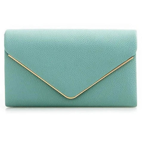 Women's Clutch Bag Faux Leather Plain Envelope Evening Bag Purse Party Wedding Handbag