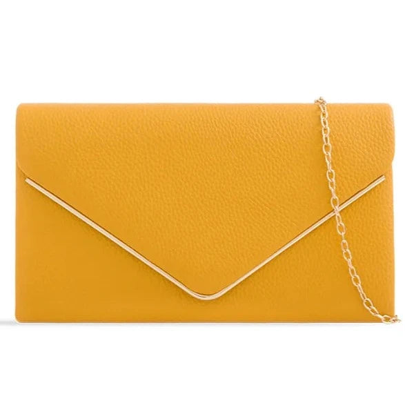 Women's Clutch Bag Faux Leather Plain Envelope Evening Bag Purse Party Wedding Handbag