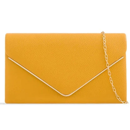 Women's Clutch Bag Faux Leather Plain Envelope Evening Bag Purse Party Wedding Handbag