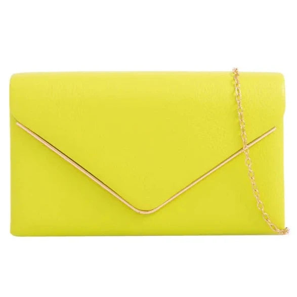 Women's Clutch Bag Faux Leather Plain Envelope Evening Bag Purse Party Wedding Handbag