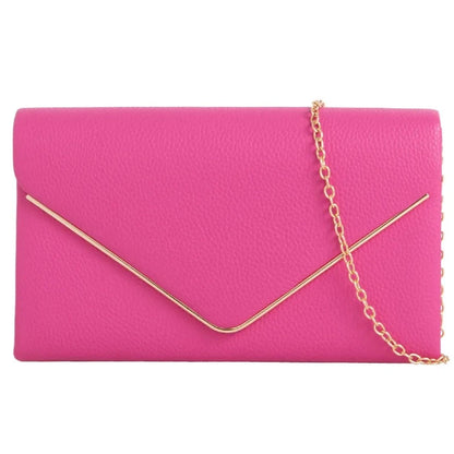 Women's Clutch Bag Faux Leather Plain Envelope Evening Bag Purse Party Wedding Handbag