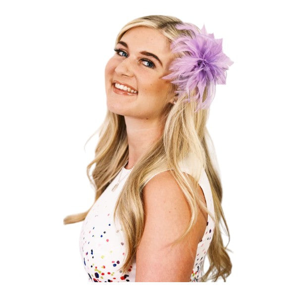 Women Flower Feather Hair Clip Fascinator & Headband Wedding Party Ladies Day Royal Ascot Race UK