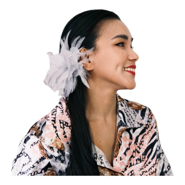 Women Flower Feather Hair Clip Fascinator & Headband Wedding Party Ladies Day Royal Ascot Race UK