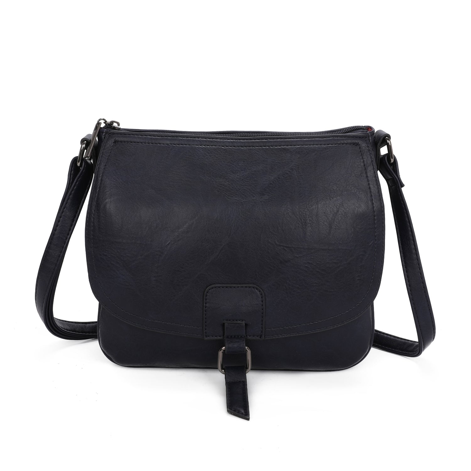 Real Leather Detailing Full Flap Satchel Bag