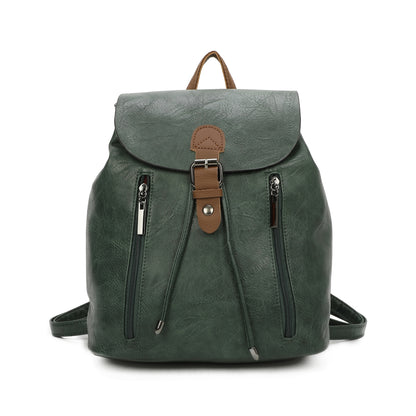 Women's Leather Backpack Rucksack Buckle décor Shoulder Grab Handle Bag