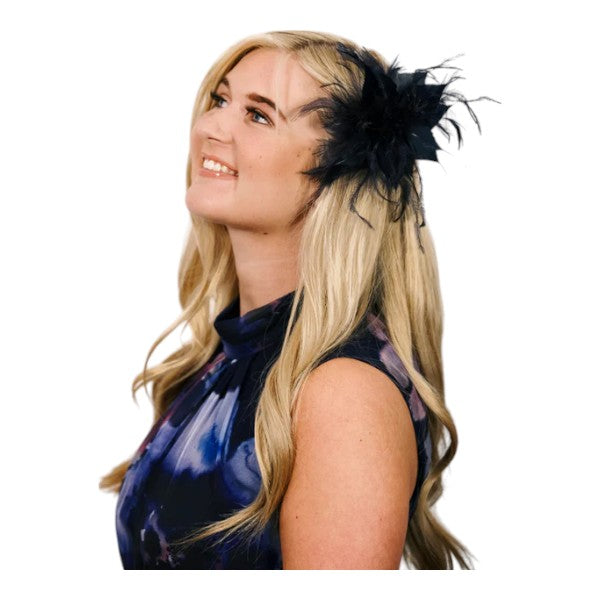 Women Flower Feather Hair Clip Fascinator & Headband Wedding Party Ladies Day Royal Ascot Race UK