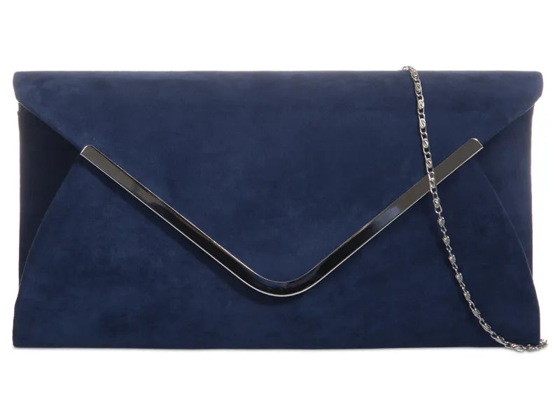 Suede Leather Envelope Clutch Bag Smart Evening Prom Party Handbag For Women