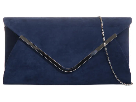 Suede Leather Envelope Clutch Bag Smart Evening Prom Party Handbag For Women