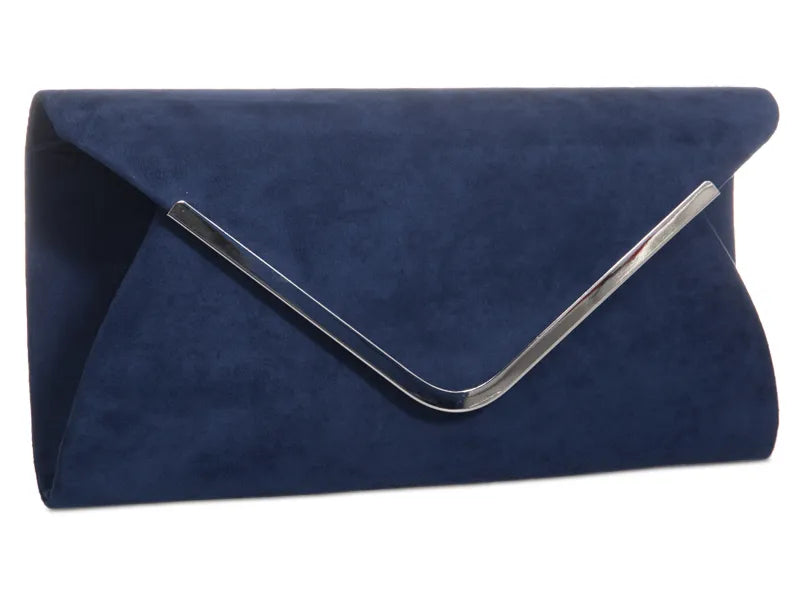 Suede Leather Envelope Clutch Bag Smart Evening Prom Party Handbag For Women