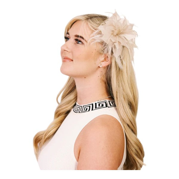 Women Flower Feather Hair Clip Fascinator & Headband Wedding Party Ladies Day Royal Ascot Race UK