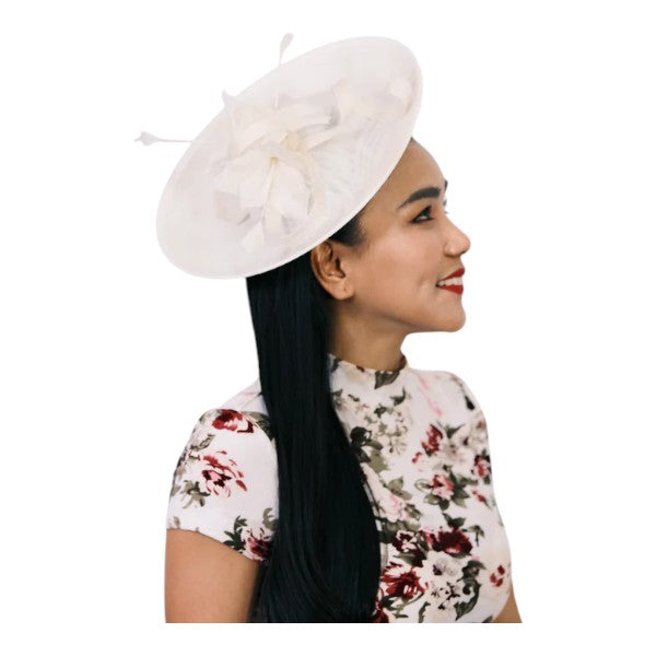 Women's Large Wedding Fascinator Headband Clip Hair Hat Ladies Day Races Royal Ascot UK
