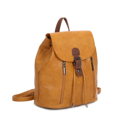 Women's Leather Backpack Rucksack Buckle décor Shoulder Grab Handle Bag