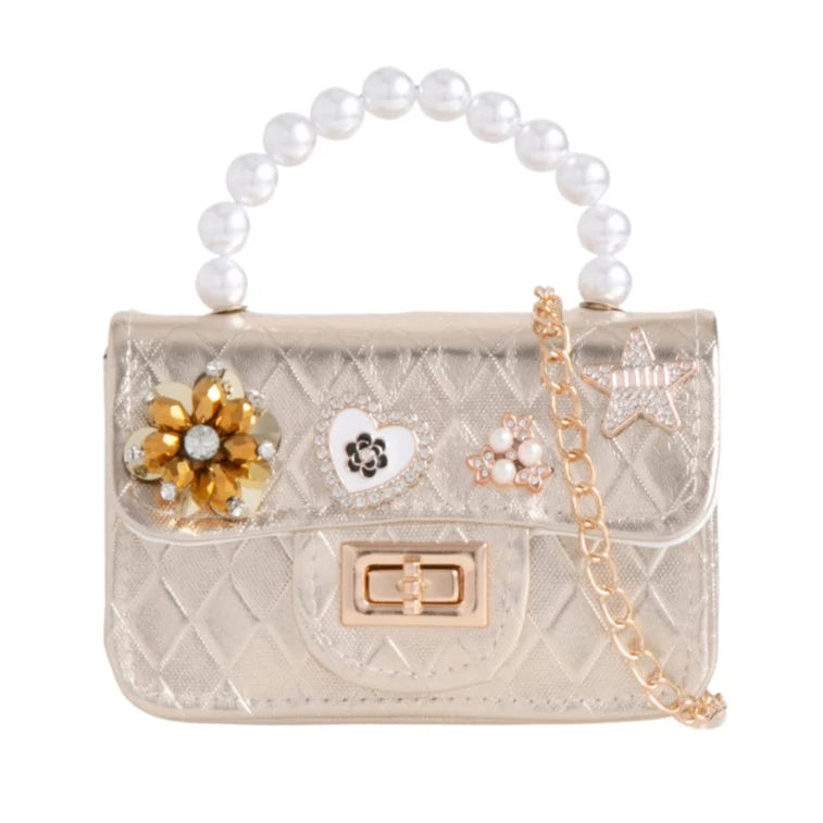 Ladies Girls Small Crossbody Pearl Handle Flower Mini Toddler Bag