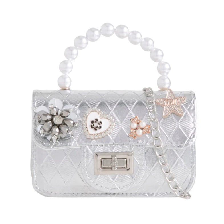 Small Crossbody Pearl Flower Mini Toddler Bag