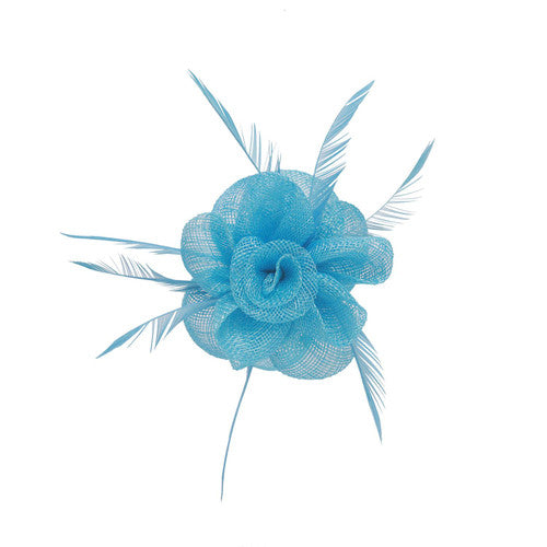 Small Sinamay Fascinator Clip in Flower Feather Hair Clip Wedding Royal Ascot Race