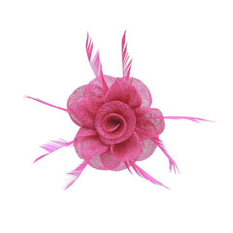 Small Sinamay Fascinator Clip in Flower Feather Hair Clip Wedding Royal Ascot Race