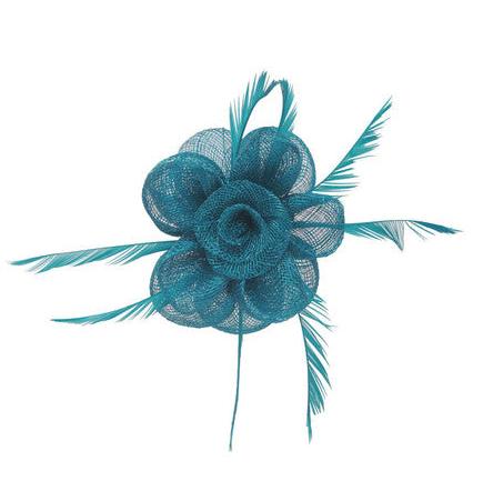 Small Sinamay Fascinator Clip in Flower Feather Hair Clip Wedding Royal Ascot Race