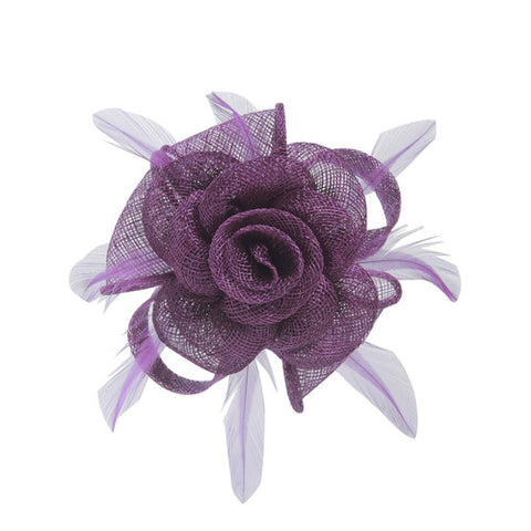 Small Sinamay Loop Fascinator Clip in Flower Feather Hair Clip Wedding Royal Ascot Race