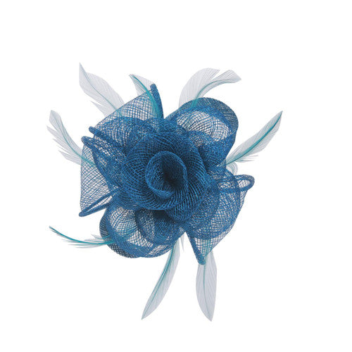 Small Sinamay Loop Fascinator Clip in Flower Feather Hair Clip Wedding Royal Ascot Race