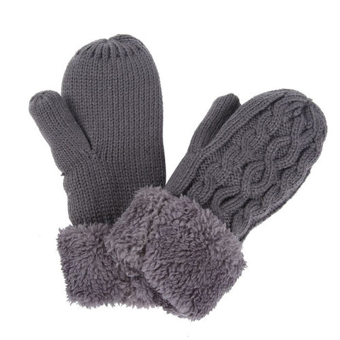 Women's Ladies Knitted Mittens Gloves Soft Cosy Thermal Insulated Extra Warm Winter Wool blend Gloves