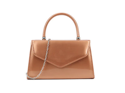 Women's Patent Clutch Bag Top Handle Chain Evening Wedding Party Box Handbag