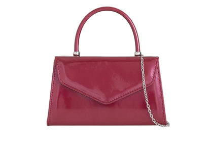 Women's Patent Clutch Bag Top Handle Chain Evening Wedding Party Box Handbag