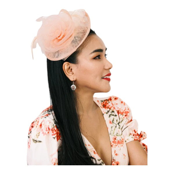 Womens Flower Feather Wedding Fascinator Headband & Clip Wedding Hat Ladies Day Races Royal Ascot