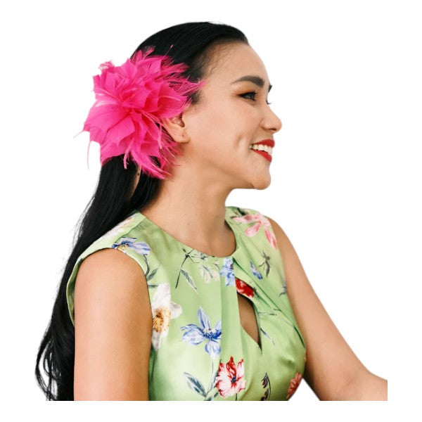 Women Flower Feather Hair Clip Fascinator & Headband Wedding Party Ladies Day Royal Ascot Race UK