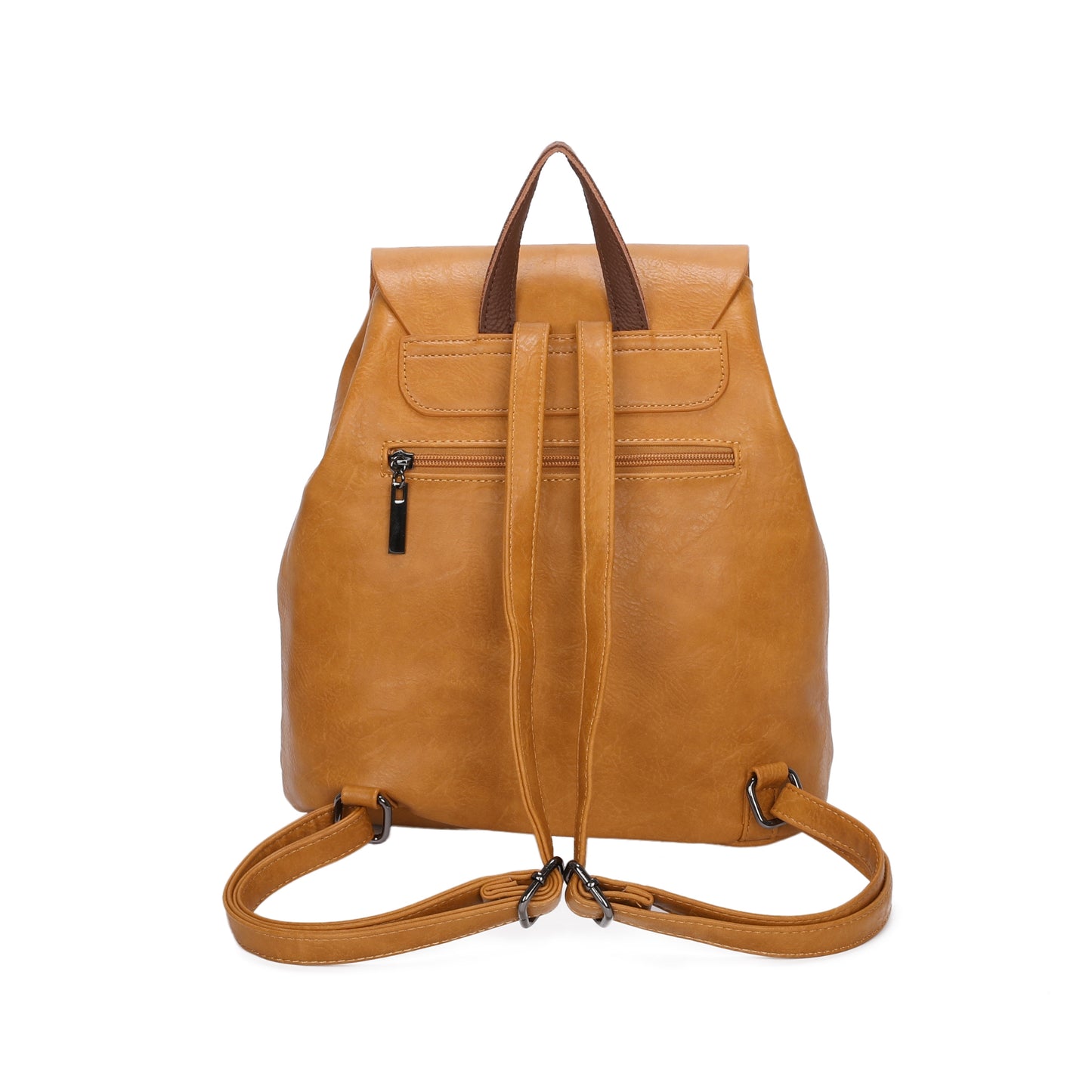 Women's Leather Backpack Rucksack Buckle décor Shoulder Grab Handle Bag